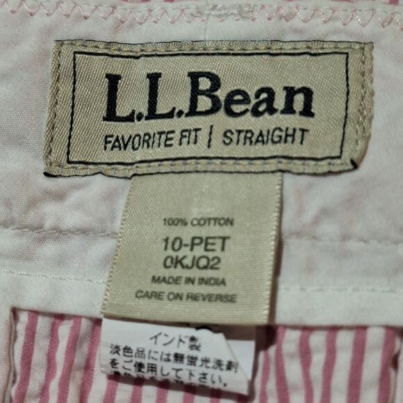 L.L.Bean Skirt Women Size 10 Petite Pink White Seersucker Striped Classic Preppy - Picture 2 of 8